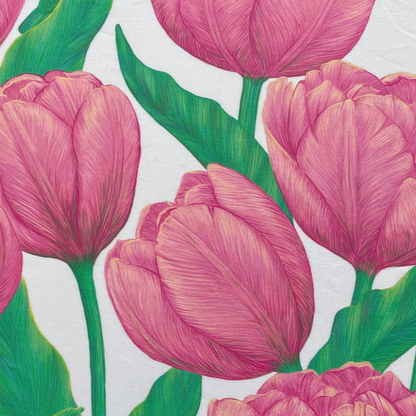 Abnehmbarer Bezug  für Tischset - Frühling Tulpe Pink
