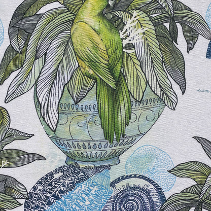 Abnehmbarer Bezug  für Tischset - Papagei blau/grün
